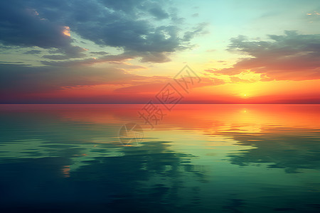日落下的海面背景图片