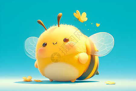 蓝天下的快乐小蜜蜂图片