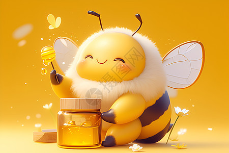 小蜜蜂和蜂蜜图片