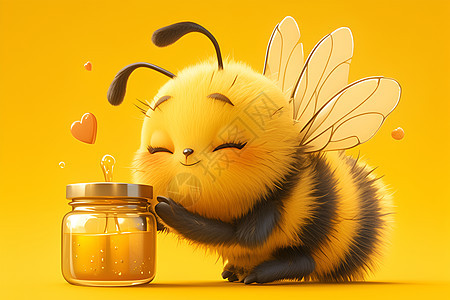 抱着蜂蜜的蜜蜂图片