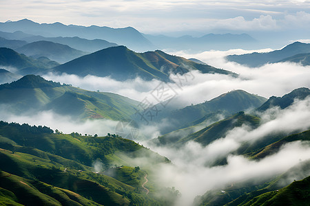 山脉中的云雾图片