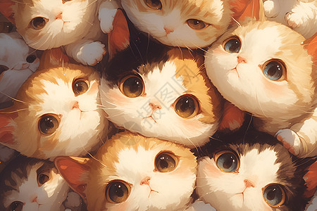 一群可爱的猫咪图片