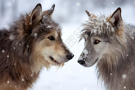 两只狼犬图片