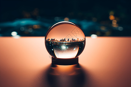水晶球与城市图片