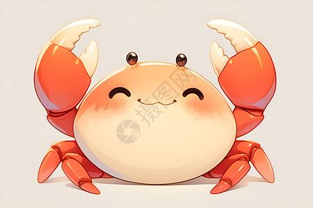 快乐螃蟹插画图片