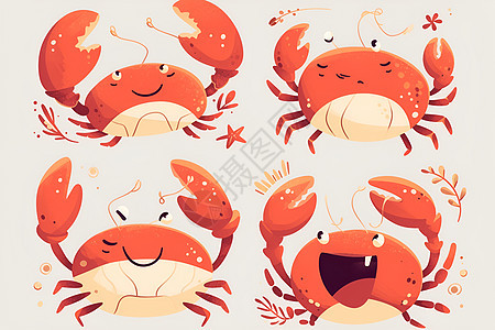 开心的螃蟹图片