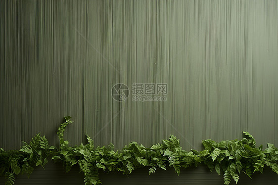 绿墙上的绿色植物图片