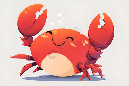 快乐的螃蟹插画图片