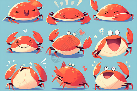 可爱的螃蟹表情包图片