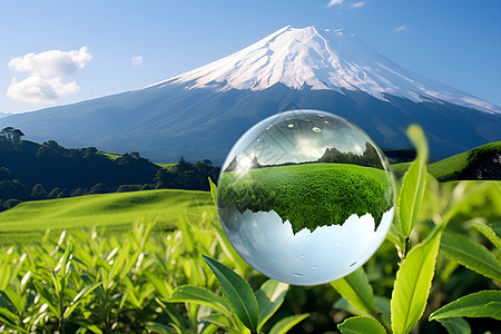 雪山下的田野图片