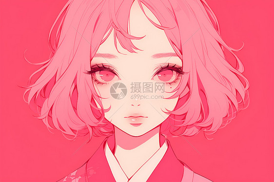 可爱的动漫少女插画图片