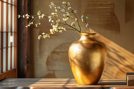 金陶瓷花瓶图片