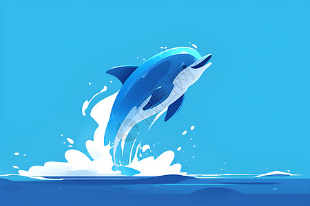 海豚跃出海平面图片