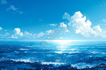 壮观的蓝色海洋图片