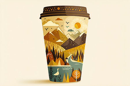 咖啡杯上的图案元素图片
