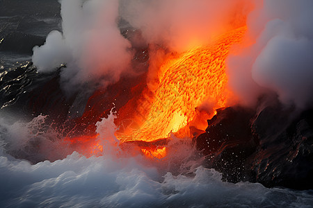 海洋中的火山爆发图片