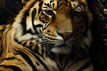 美丽的老虎趴着图片