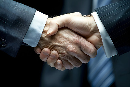 两位商务男人握手图片