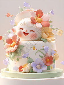 蛋糕上的花仙子图片