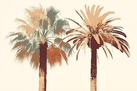 阳光下的椰树图片