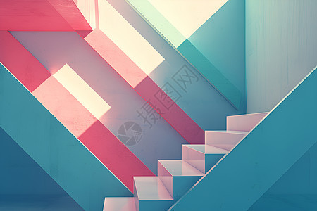 色彩斑斓的楼梯图片