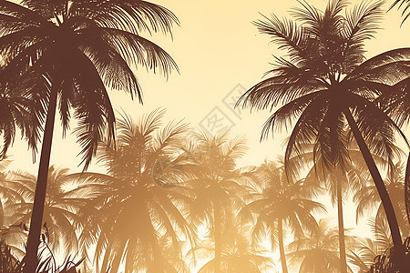 茂密的椰树林图片