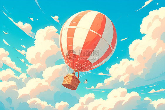 浪漫飞舞的热气球图片