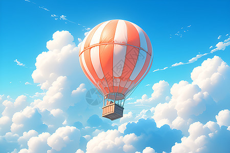天空中飘着的热气球图片