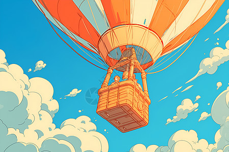 翱翔碧空中的热气球图片