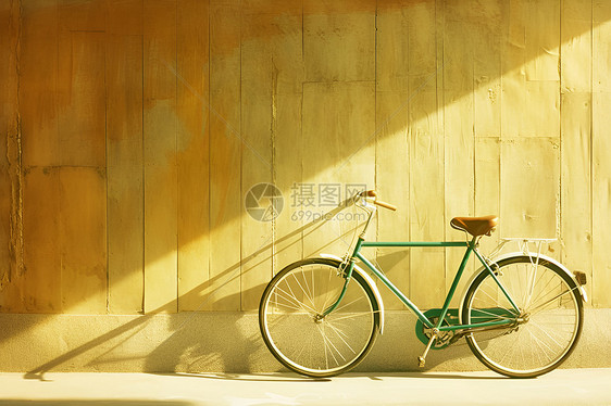 城市中的复古自行车图片