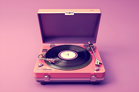 粉色的唱片机图片