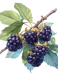 鲜美多汁的黑莓图片