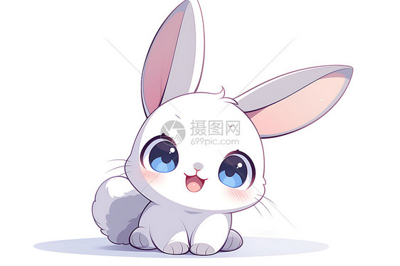 可爱小兔简约插画图片