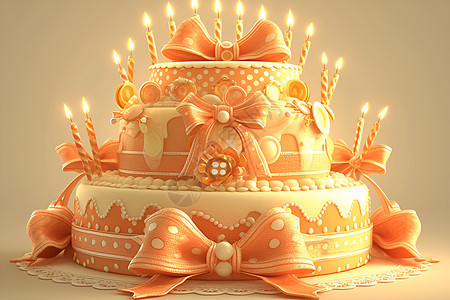 生日蛋糕的卡通插画图片