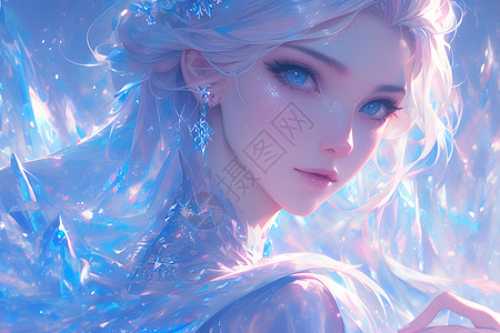 冰雪公主的美丽插画图片