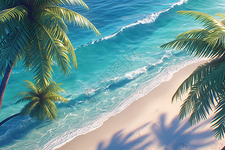 海滩上的椰子树图片