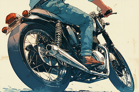 骑着摩托车的男子图片