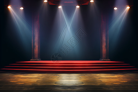 舞台上的盏聚光灯图片