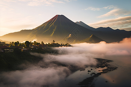 日出下的高山图片