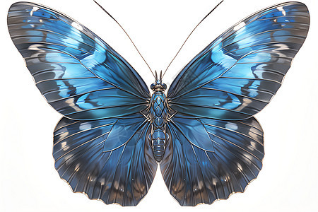 蓝色蝴蝶上的花纹图片