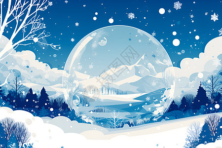 雪中的水晶球图片
