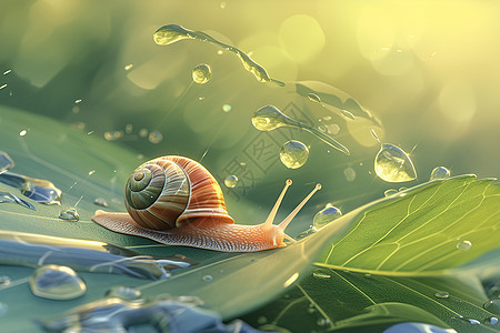 行动缓慢的蜗牛背景图片