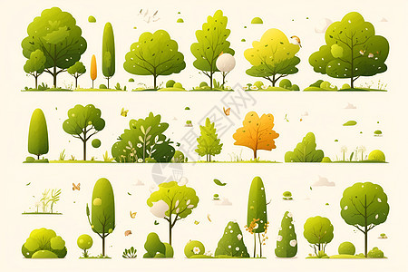 绿色树木图标图片