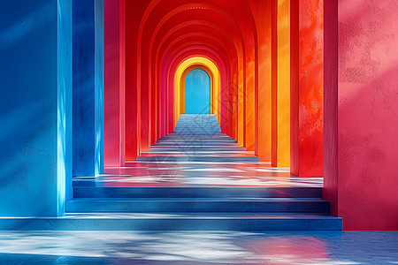 彩色拱形建筑图片