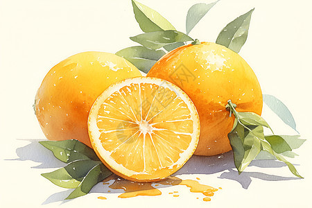 清新多汁的橙子图片