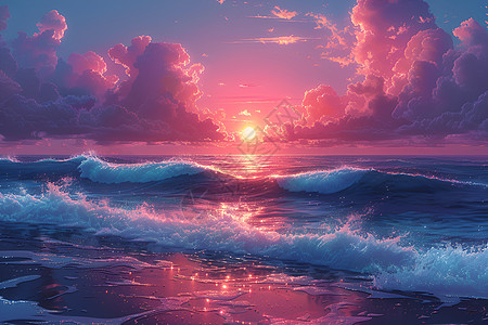 海上夕阳美景图片