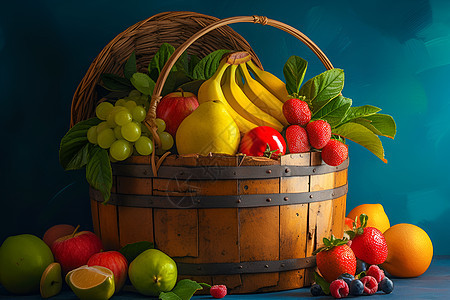 篮子里的水果背景图片