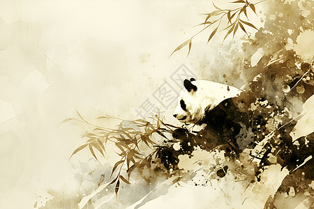 熊猫吃竹子的景象图片