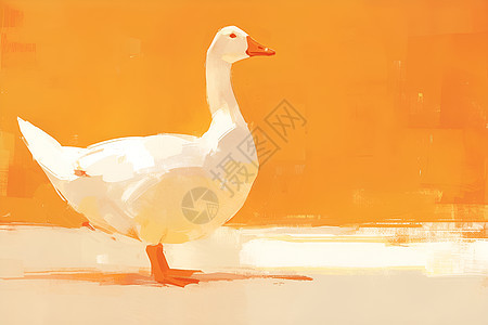一只鸭子的插画背景图片