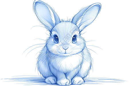 欢乐笑容的蓝色小兔图片